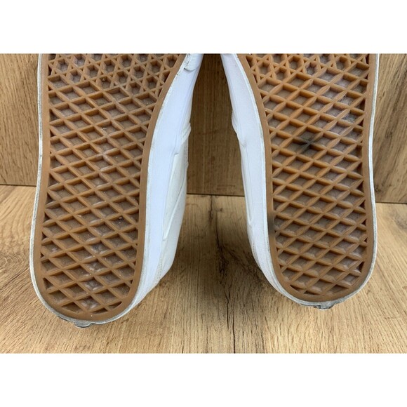 VANS Off The Wall Classic Slip On Skate Loafer Shoes Size 9 White Canvas 721356 - Picture 14 of 16